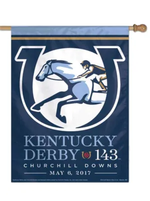 2017 Kentucky Derby 143 Churchill Downs Run for the Roses Vertical Flag