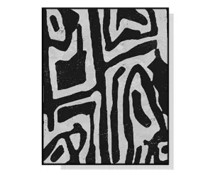 60cmx90cm Abstract Black Artwork Black Frame Canvas Wall Art