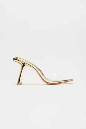 Amina Heeled Mules - Gold