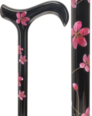 Blossoming Pink Flower Derby Cane - Carbon Fiber