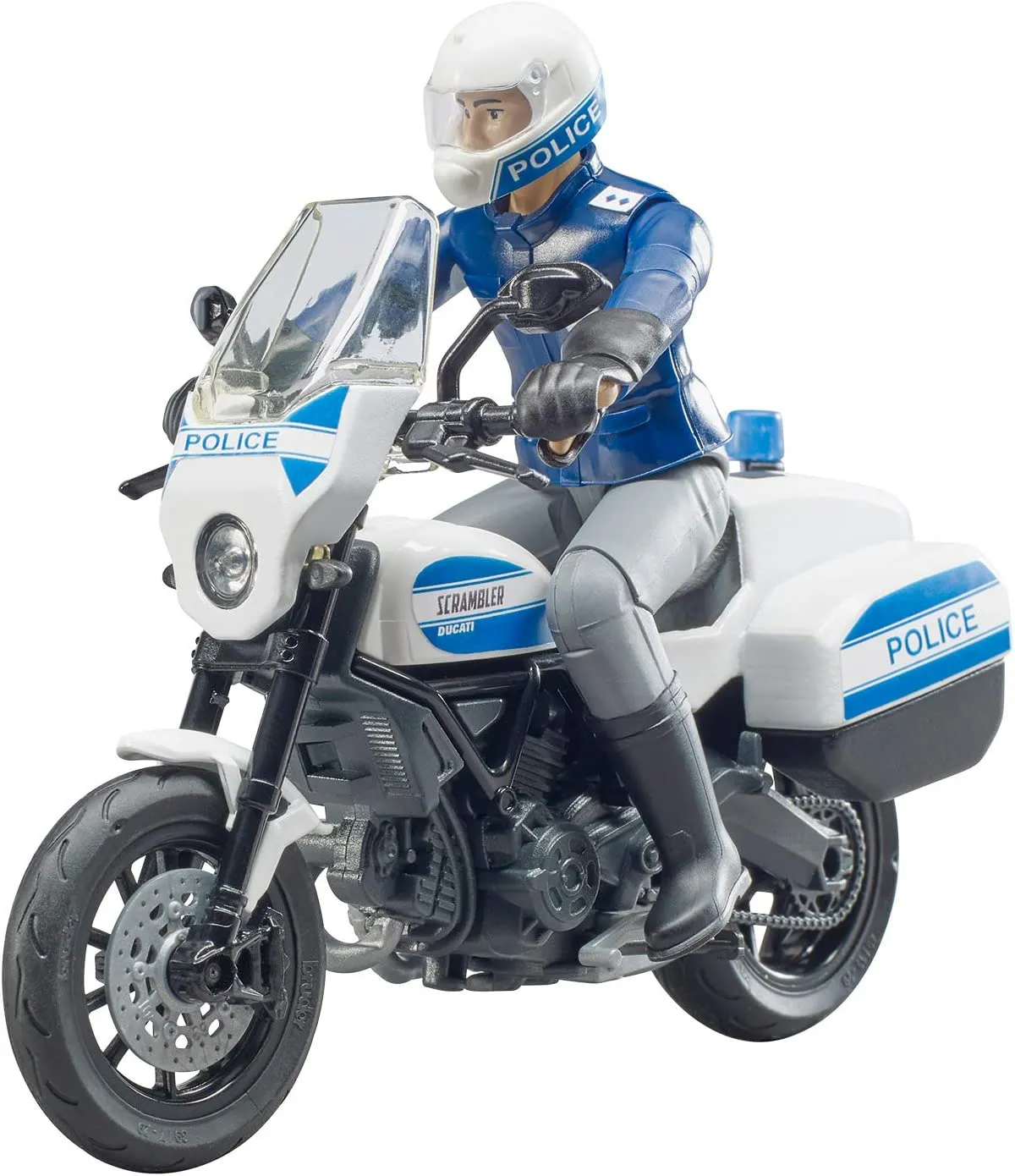 Bruder bworld Scrambler Ducati Police Motorbike with Policeman