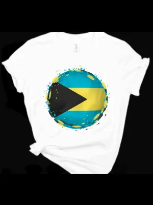 Caribbean Carnival Bahamas Flag Splatter T-shirt