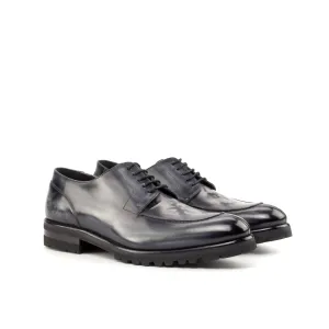 DapperFam Lorenzo in Grey Camo Men's Hand-Painted Patina Derby Split Toe