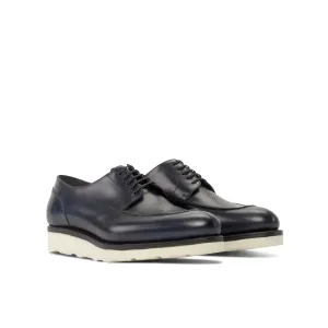 DapperFam Lorenzo in Navy Men's Italian Leather Derby Split Toe