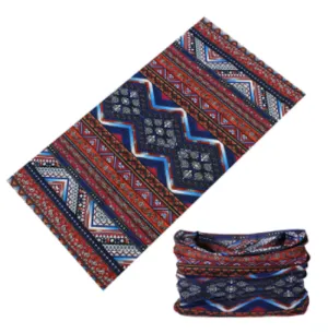 FLORAL AZTEC DESIGN SEAMLESS BANDANA TUBE MULTI FUNCTION WRAP (sold by the piece or dozen)