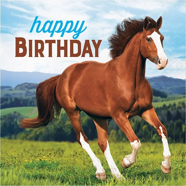 Horse and Pony Happy Birthday Luncheon Napkins