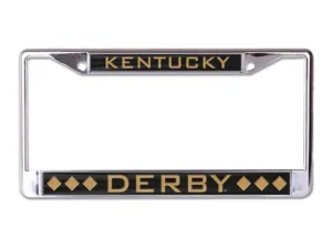 Kentucky Derby Churchill Downs Metal Crystal Cut Inlaid License Plate Frame