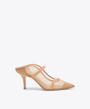 Maureen 70 Beige Mesh Mules