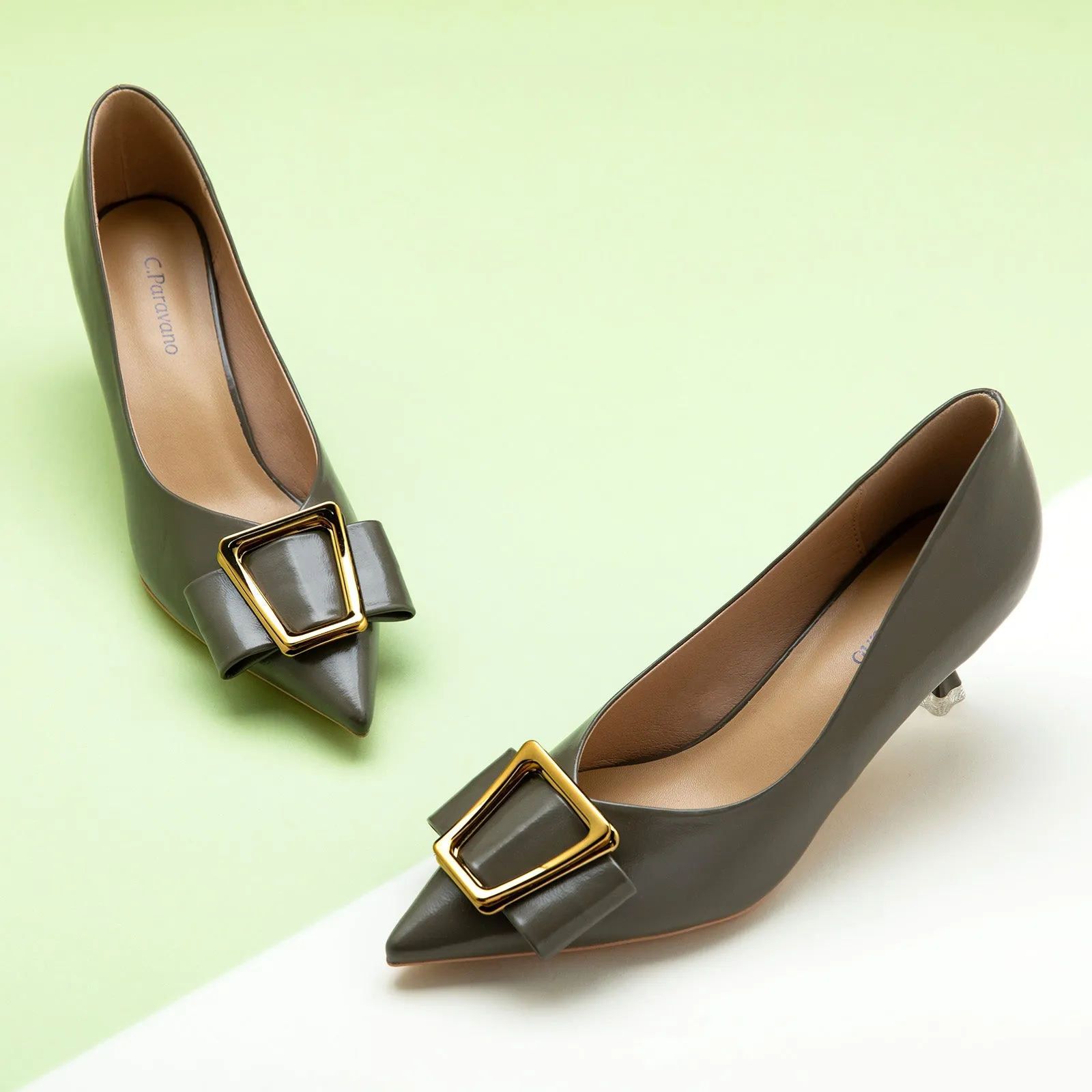 Metal Tie Pumps (Olivia) Dark Grey