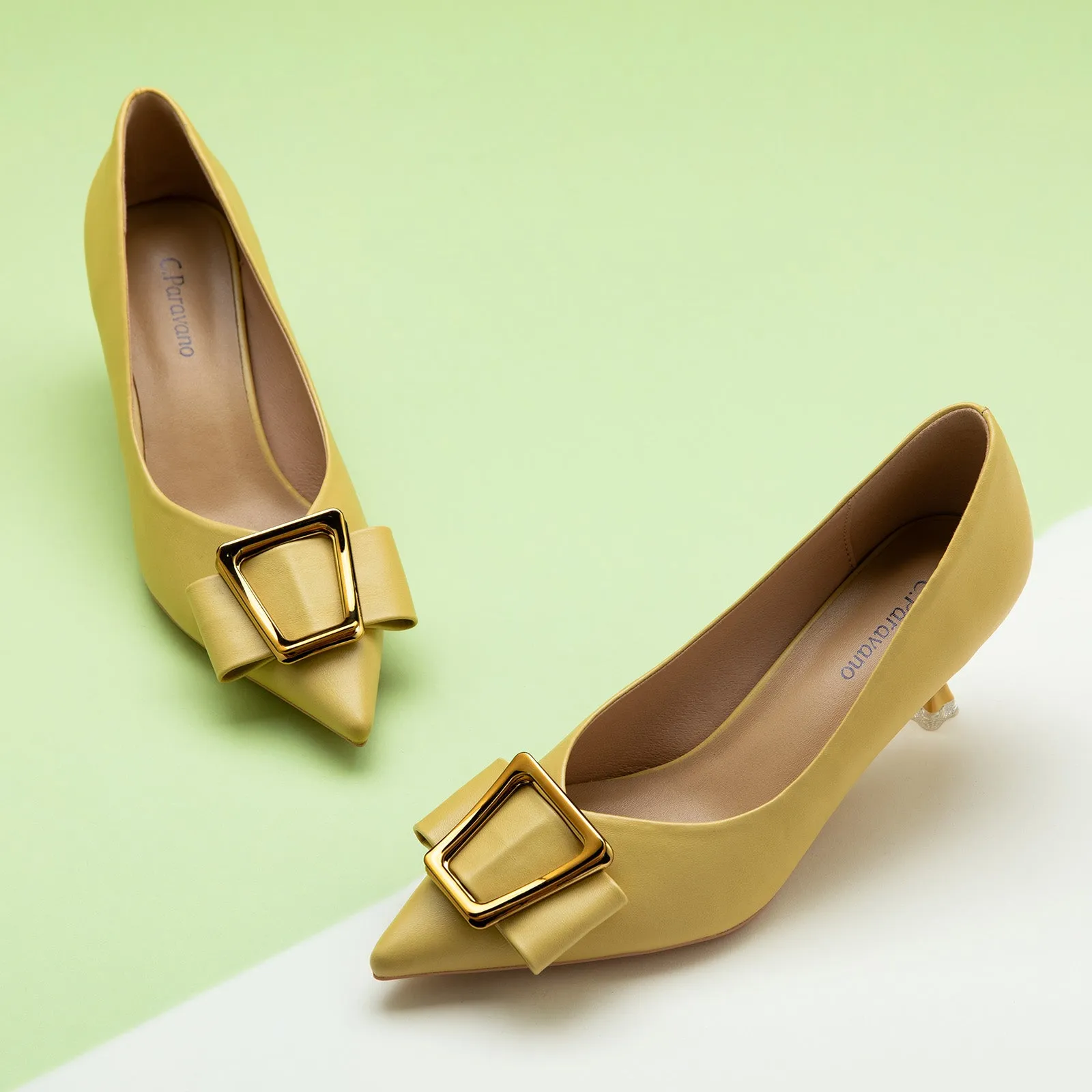 Metal Tie Pumps (Olivia) Yellow