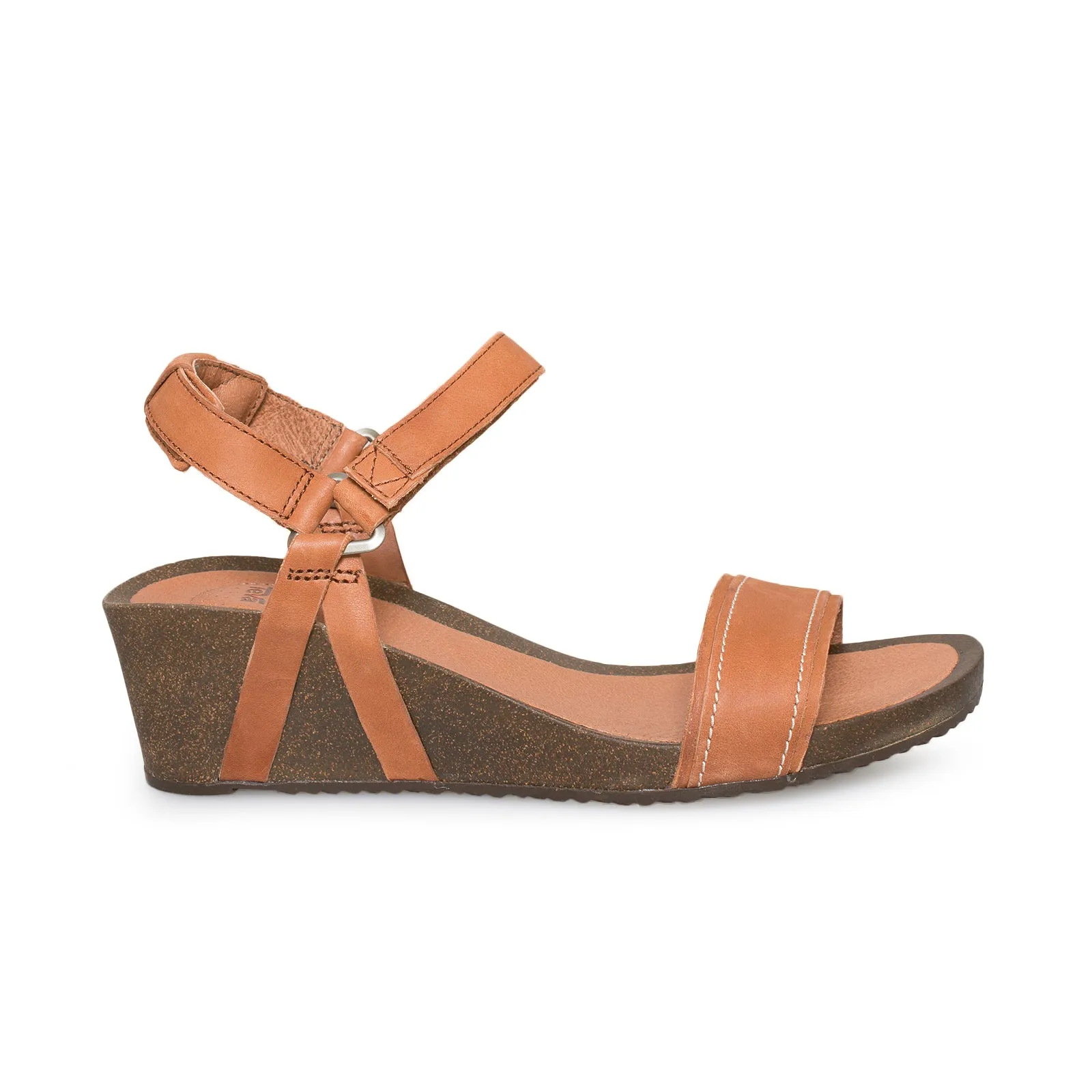 Teva Ysidro Stitch Wedge Cognac Sandals - Women's