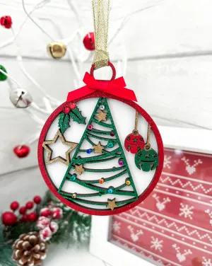 Traditional Wooden Christmas Tree Bauble